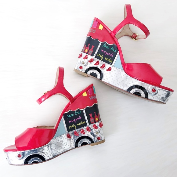 Kate Spade Shoes - Kate Spade Viva El Taco Dora Patent Wedge Sandals